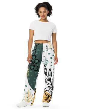 unison jungle All-over print unisex wide-leg pants