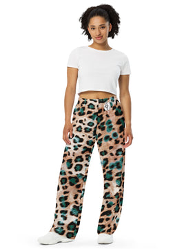 Jaguar skin All-over print unisex wide-leg pants