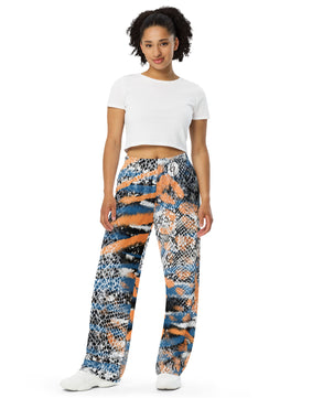 Animal skin All-over print unisex wide-leg pants