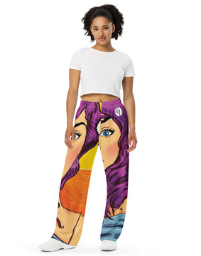 Cool All-over print unisex wide-leg pants