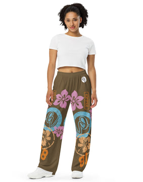 Floral All-over print unisex wide-leg pants