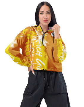 Yellow mustard cropped windbreaker