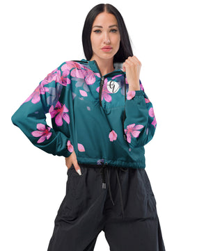 Cherry blossom cropped windbreaker