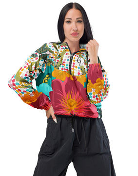 Flower floral cropped windbreaker