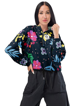 Colourful ditsy cropped windbreaker