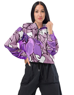 Lotus floral cropped windbreaker