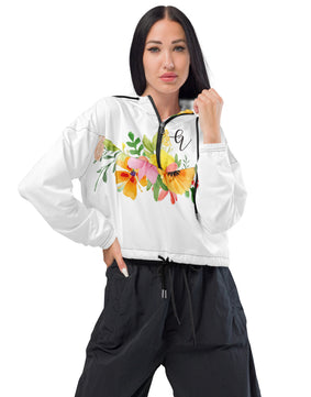 Flower floral cropped windbreaker