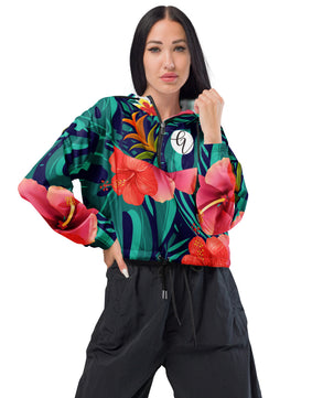 Seamless blossom cropped windbreaker