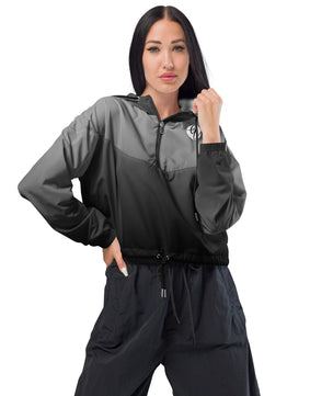 Black coloured cropped windbreaker