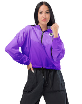 Purple coloured cropped windbreaker