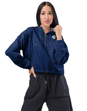 Blue coloured cropped windbreaker