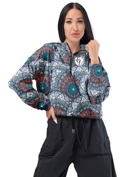 Mandala printed cropped windbreaker