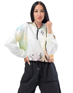 Flower fleece cropped windbreaker