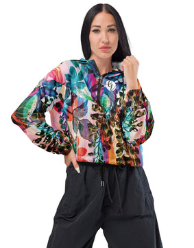 Colourful cropped windbreaker