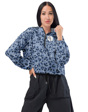 Bullet print cropped windbreaker