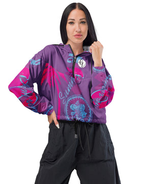 Purple cropped windbreaker