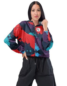 Geo wave cropped windbreaker