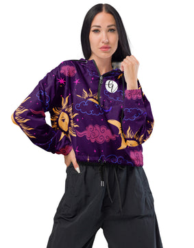 Stary galaxy cropped windbreaker