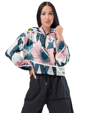 Peace petals cropped windbreaker