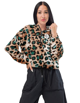 Jaguar skin Women’s cropped windbreaker