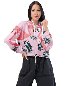 Flamingos cropped windbreaker