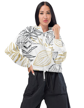 Feathers floral cropped windbreaker