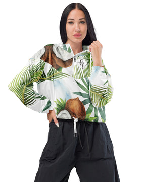 Coconut cropped windbreaker