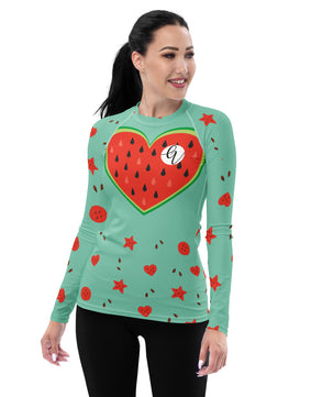 Watermelon Hearts Rash Guard