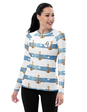 Anchor Stripes Rash Guard