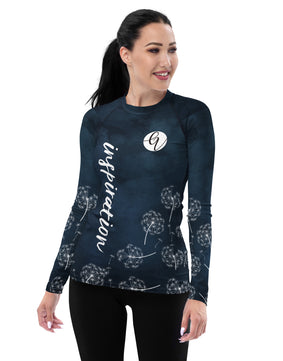 Blue Dandelion Rash Guard