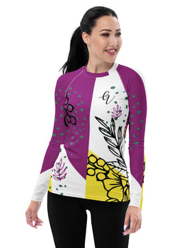 Ditzy Plum Rash Guard