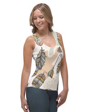 Feather floral Cut & Sew Tank Top