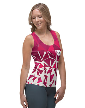 Red ruby mosaic Cut & Sew Tank Top