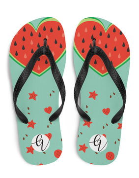 Watermelon heart Flip-Flops