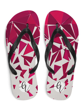 Red ruby mosaic Flip-Flops