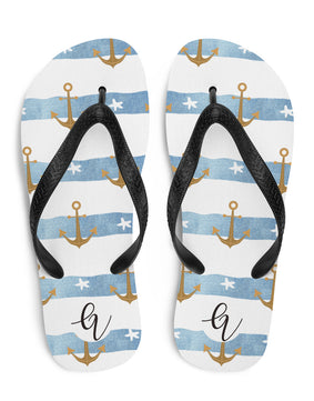 Anchor stripes Flip-Flops