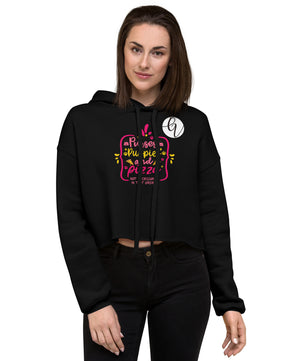 Purses, Puppies and Pizza Crop Hoodie