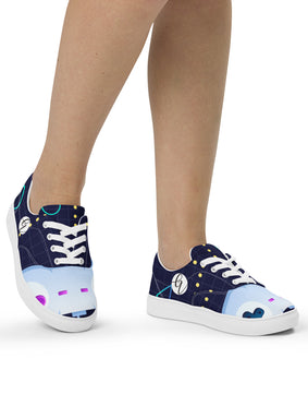 Game printed Women’s lace-up canvas shoes