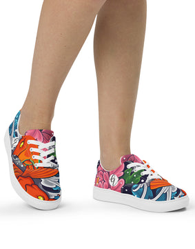 Koi fish Women’s lace-up canvas shoes