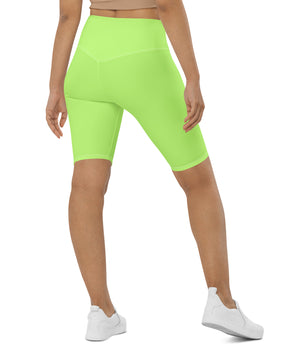 neon Green colored Biker Shorts