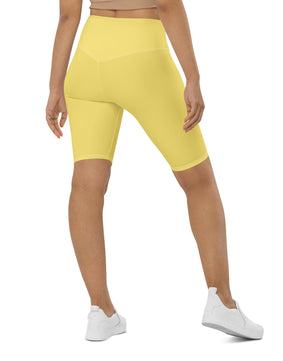 Light yellow colored Biker Shorts