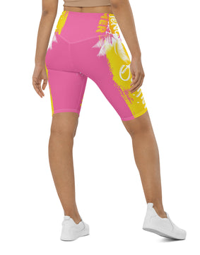 Yellow pink summers Biker Shorts