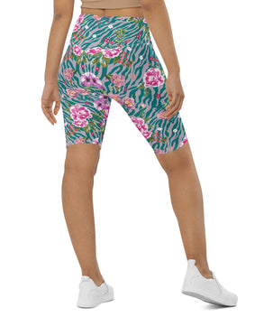 Orchid Floral Biker Shorts