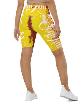 Brown and yellow summers Biker Shorts