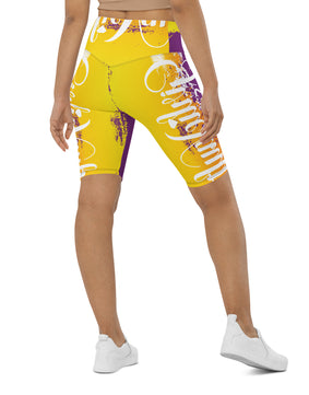 purple yellow summers Biker Shorts