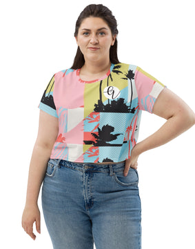 Midday Summer All-Over Print Crop Tee