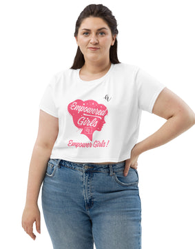 Empowered girls All-Over Print Crop Tee