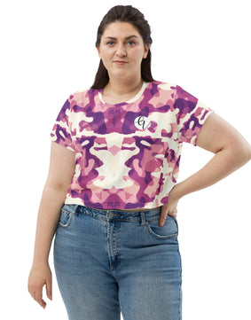 Drape sky Minky All-Over Print Crop Tee