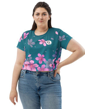 Cherry Blossom All-Over Print Crop Tee