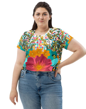 Floral Frame All-Over Print Crop Tee